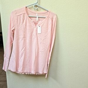 Anthropologie pink rose top